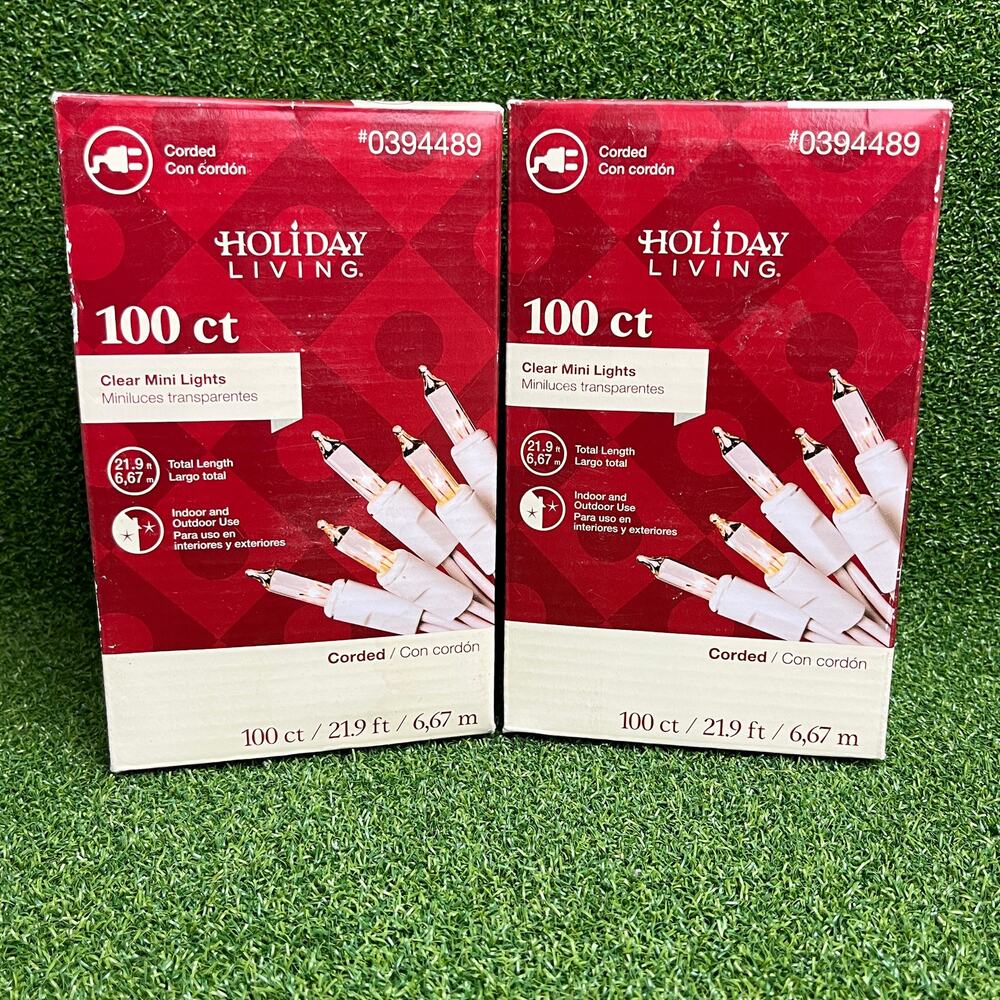 Holiday Living 100-count Corded Clear Mini Lights 2 Box 21.9 ft